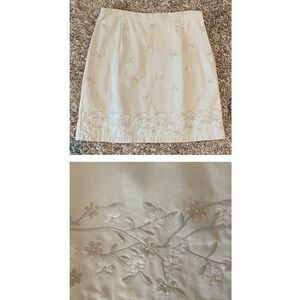 Vintage J. Crew Embroidered Skirt - gorgeous floral embroidery throughout